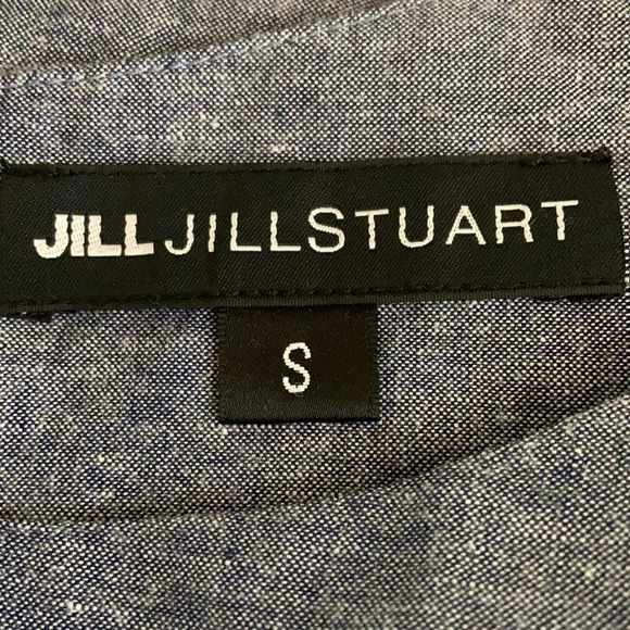 Jill Stuart Linen Blend Chambray Long Sleeve Ruffle Blouse - Size Small - Picture 5 of 7